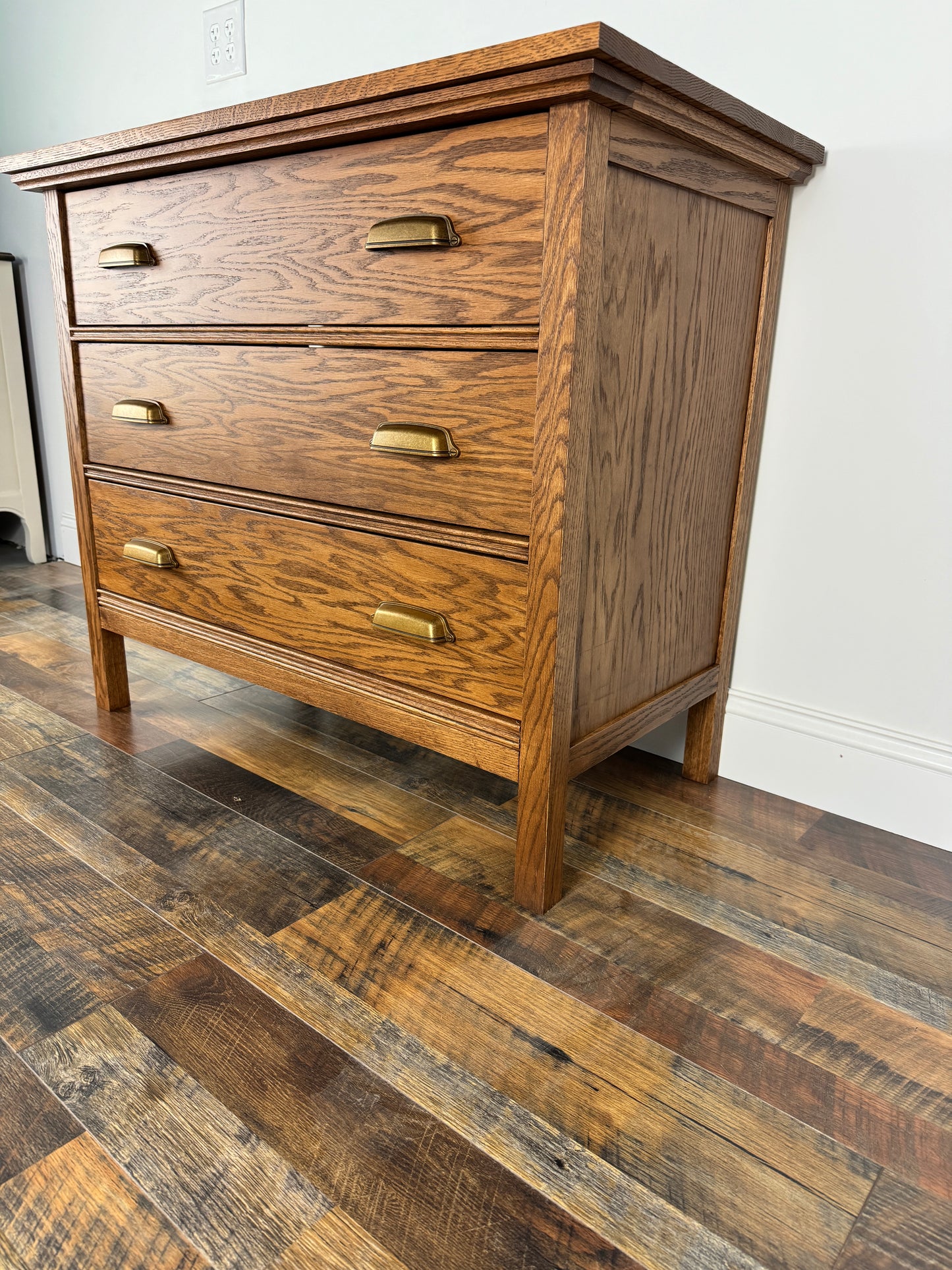 Oak Three Drawer Dresser