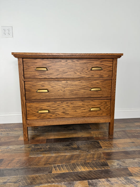 Oak Three Drawer Dresser
