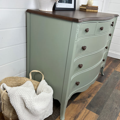 Vintage Solid Wood Serpentine Dresser