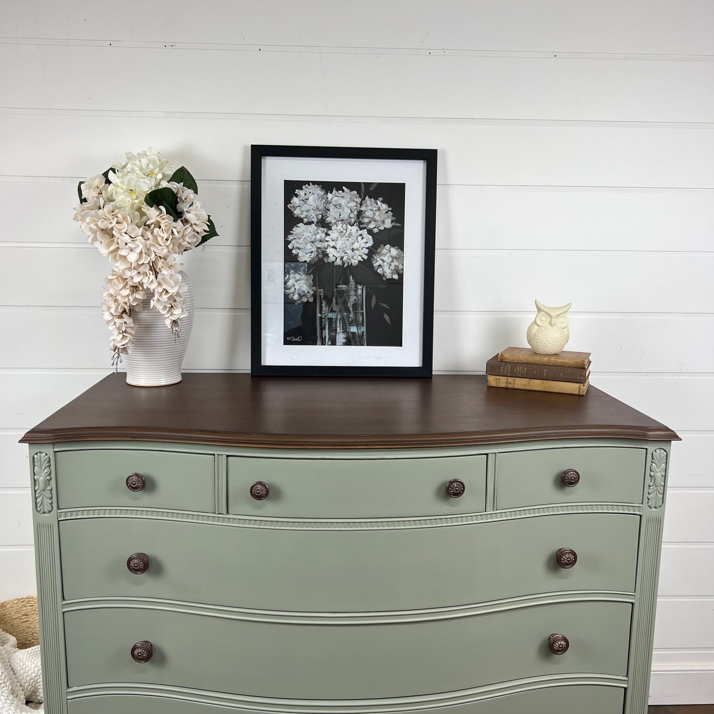 Vintage Solid Wood Serpentine Dresser