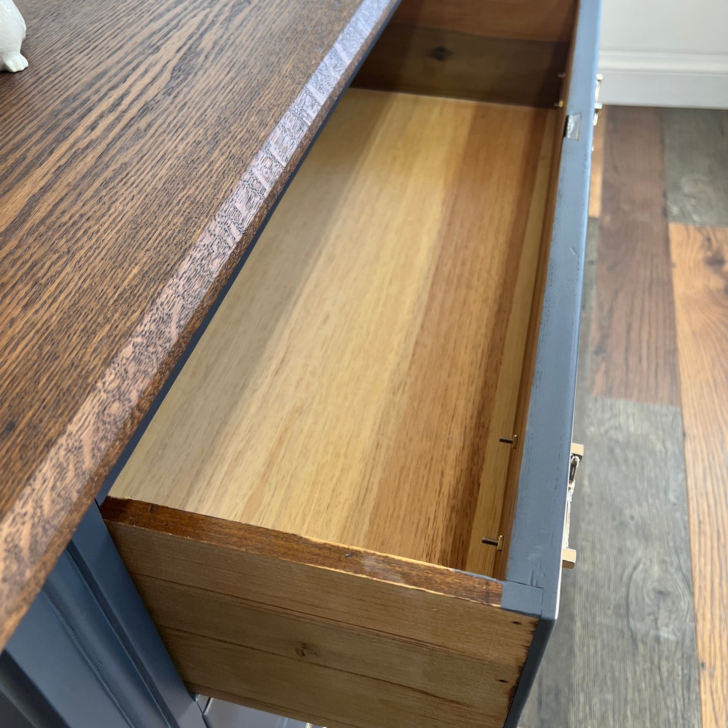 Antique Navy Blue Eastlake Oak Dresser