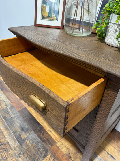 Antique Oak Serpentine Washstand