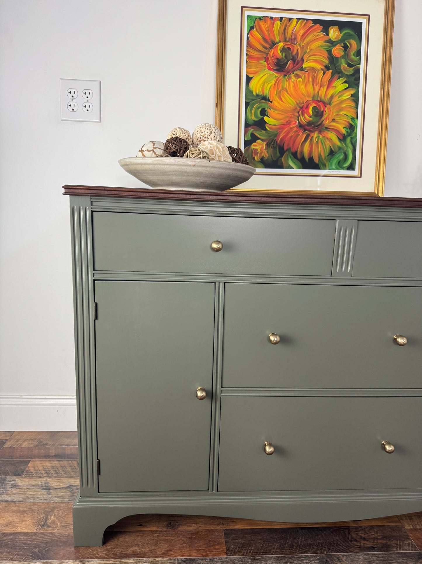 Elegant Sage Green Sideboard/Buffet