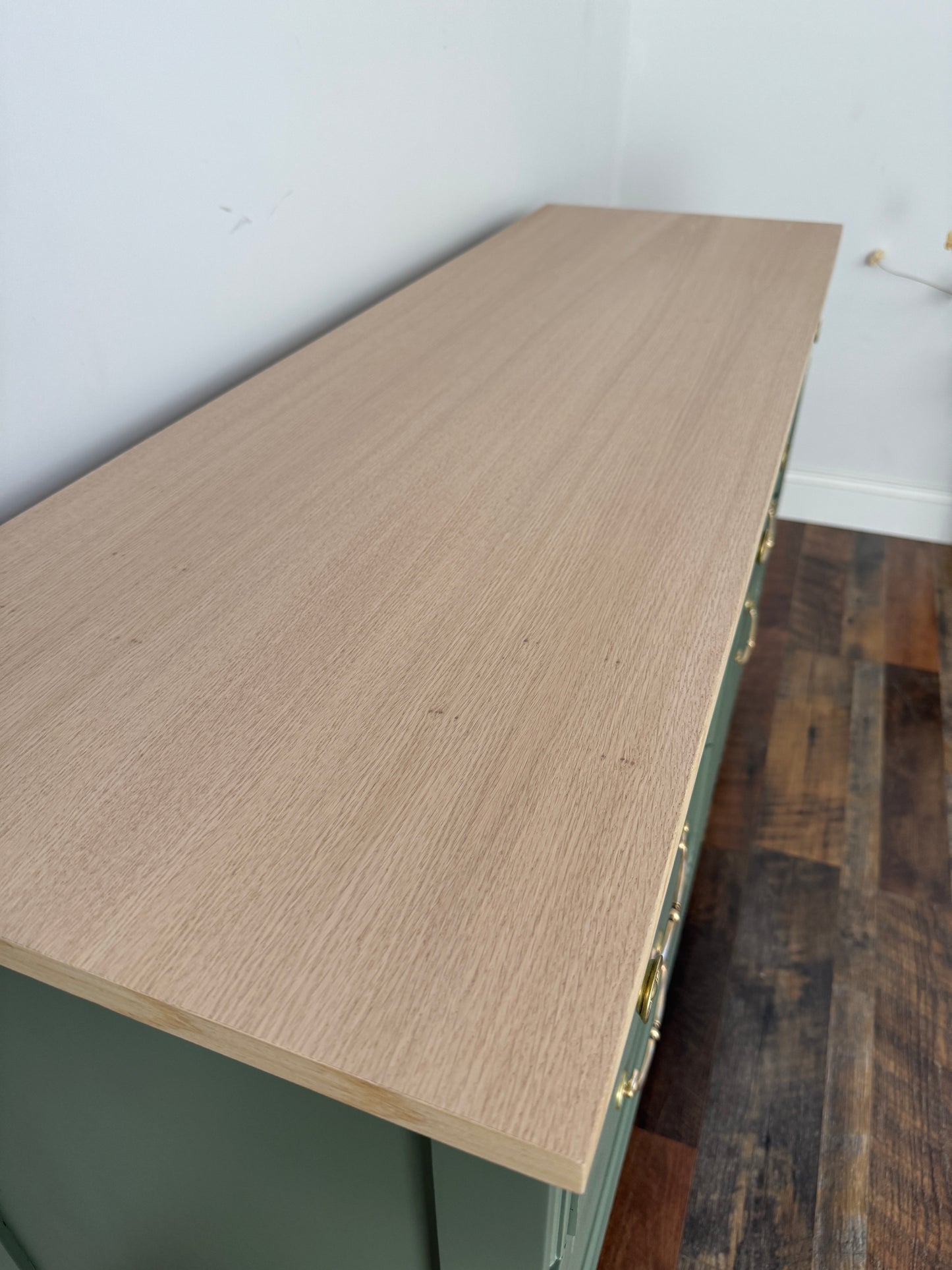 Vintage Green Dresser with Rift Sawn White Oak Top