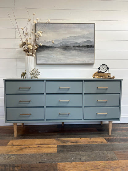 9 Drawer Mid Century Modern Dresser