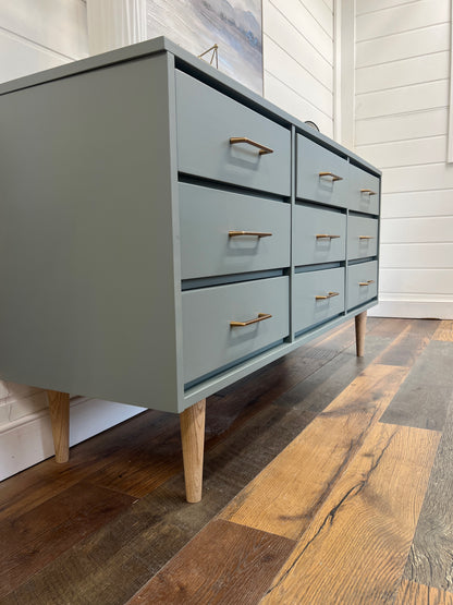 9 Drawer Mid Century Modern Dresser