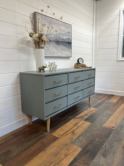 9 Drawer Mid Century Modern Dresser