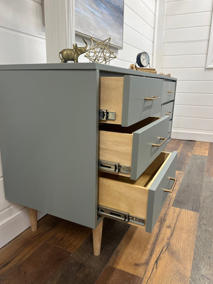 9 Drawer Mid Century Modern Dresser