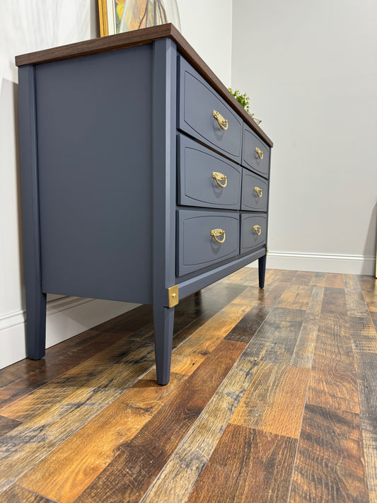 Navy Blue Mid Century Modern Dresser