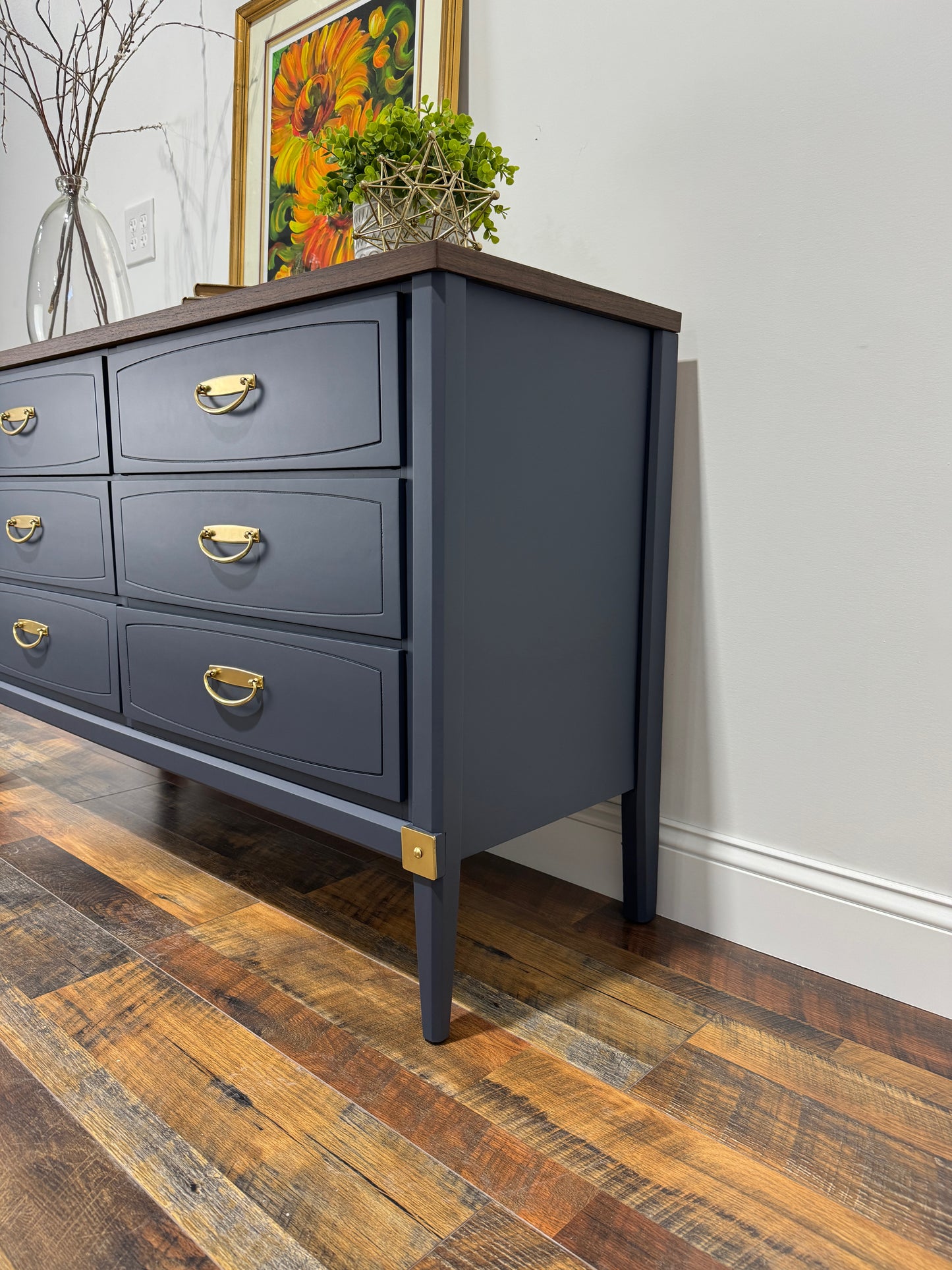 Navy Blue Mid Century Modern Dresser