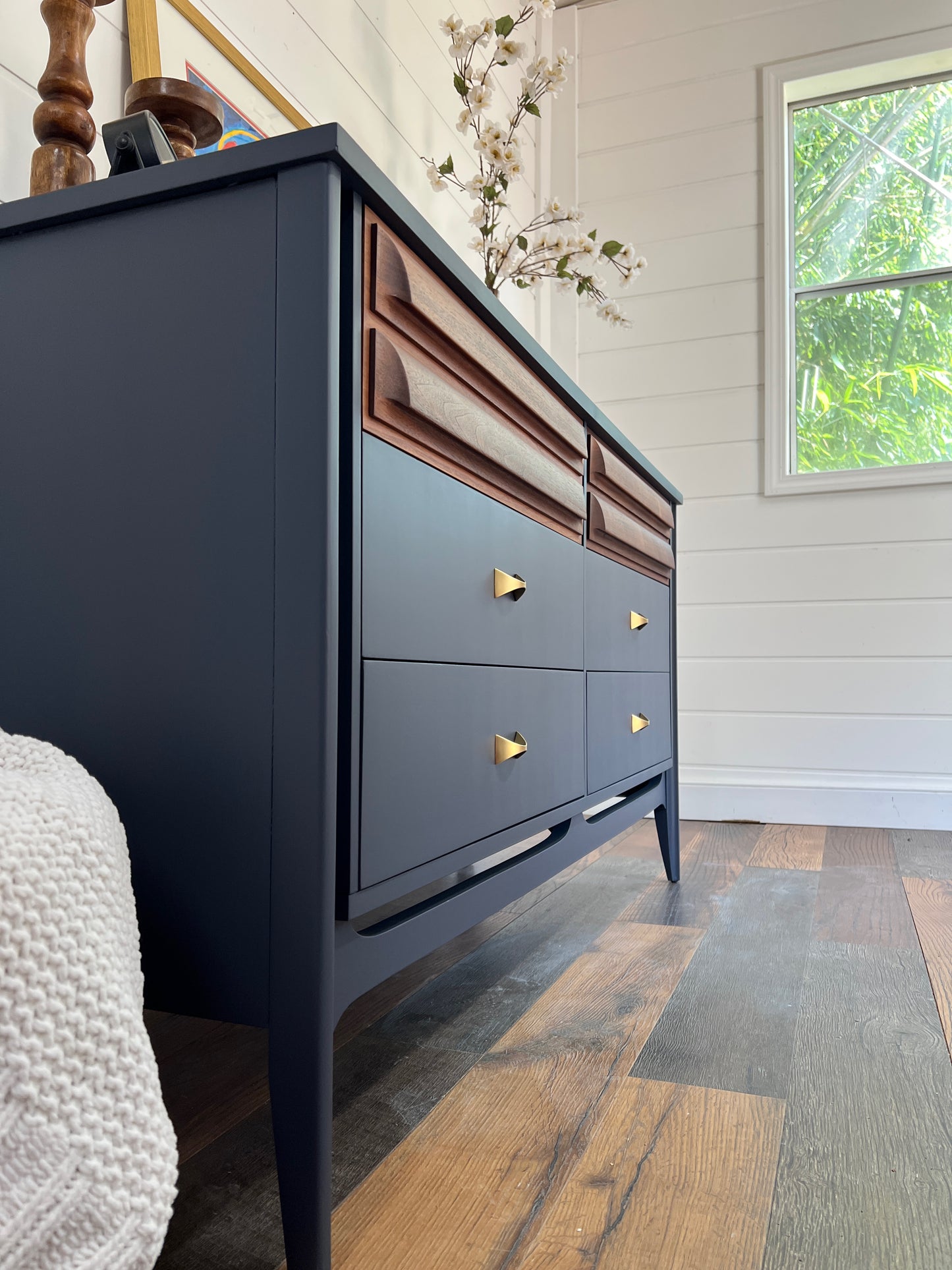 Navy Blue Mid Century Modern Bedroom Set