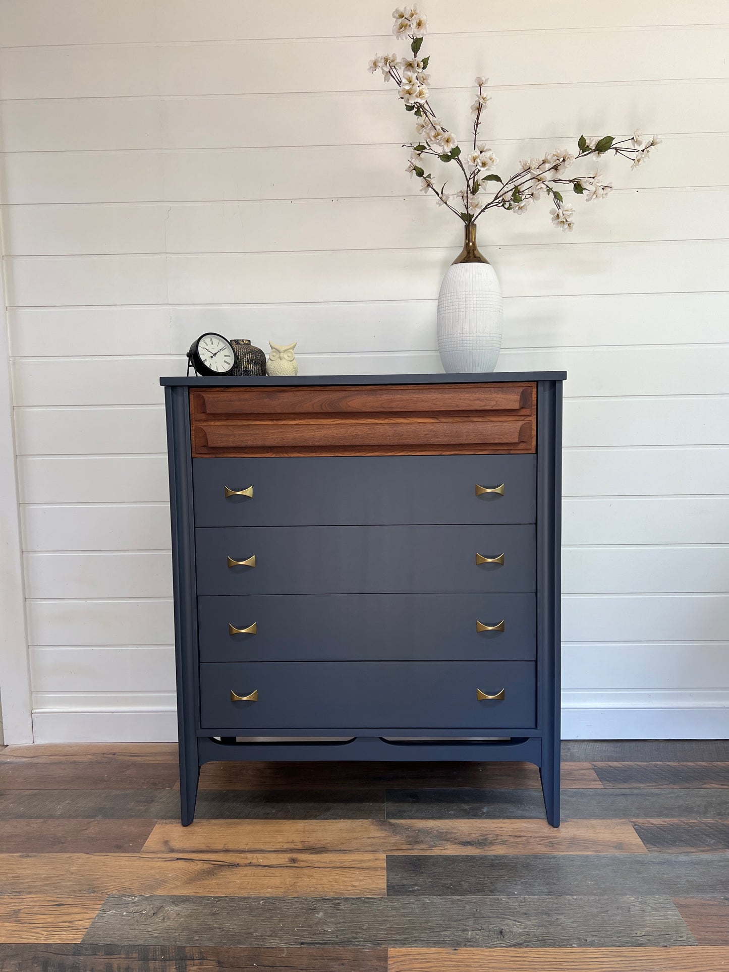 Navy Blue Mid Century Modern Bedroom Set