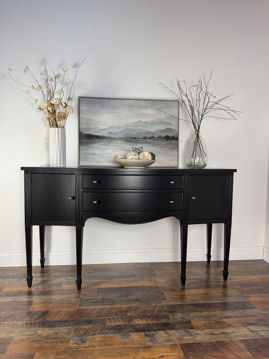 Black Bow-front Federal Style Buffet