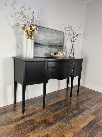 Black Bow-front Federal Style Buffet