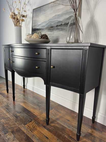 Black Bow-front Federal Style Buffet