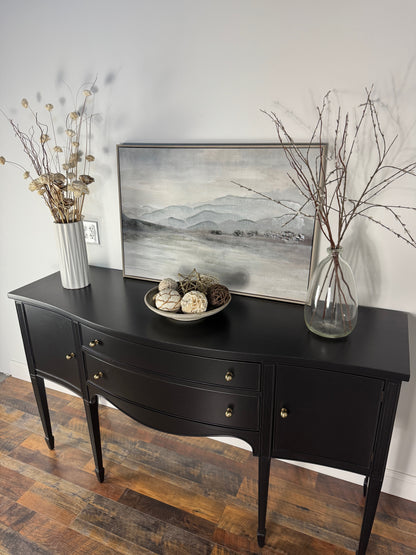 Black Bow-front Federal Style Buffet