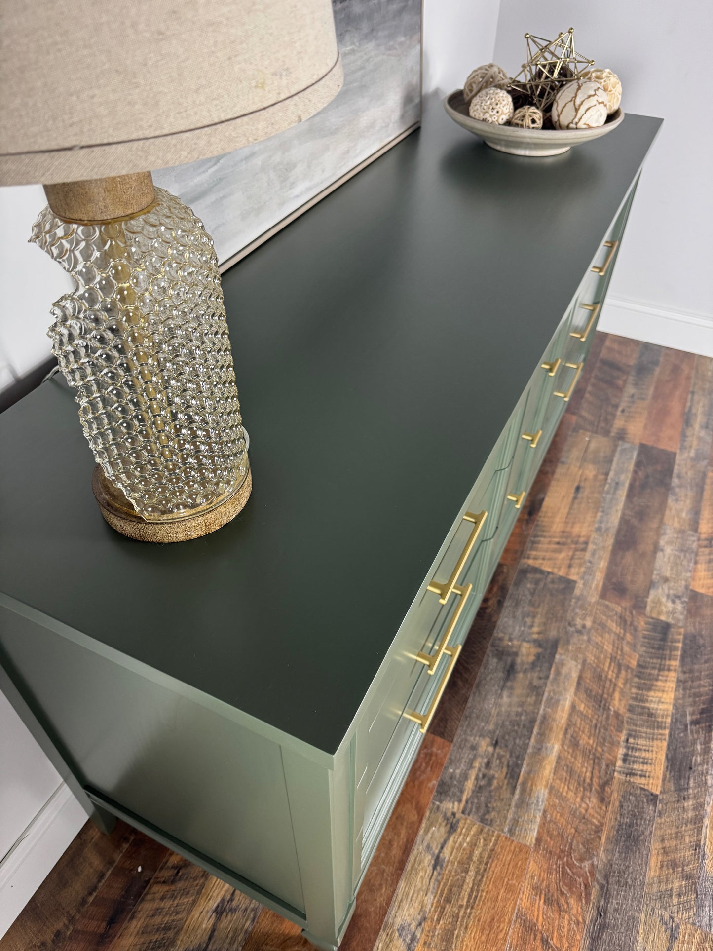 Vintage Dark Green Mid Century Dresser