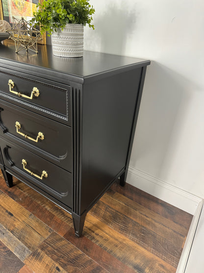 Vintage Black Long Dresser / Credenza