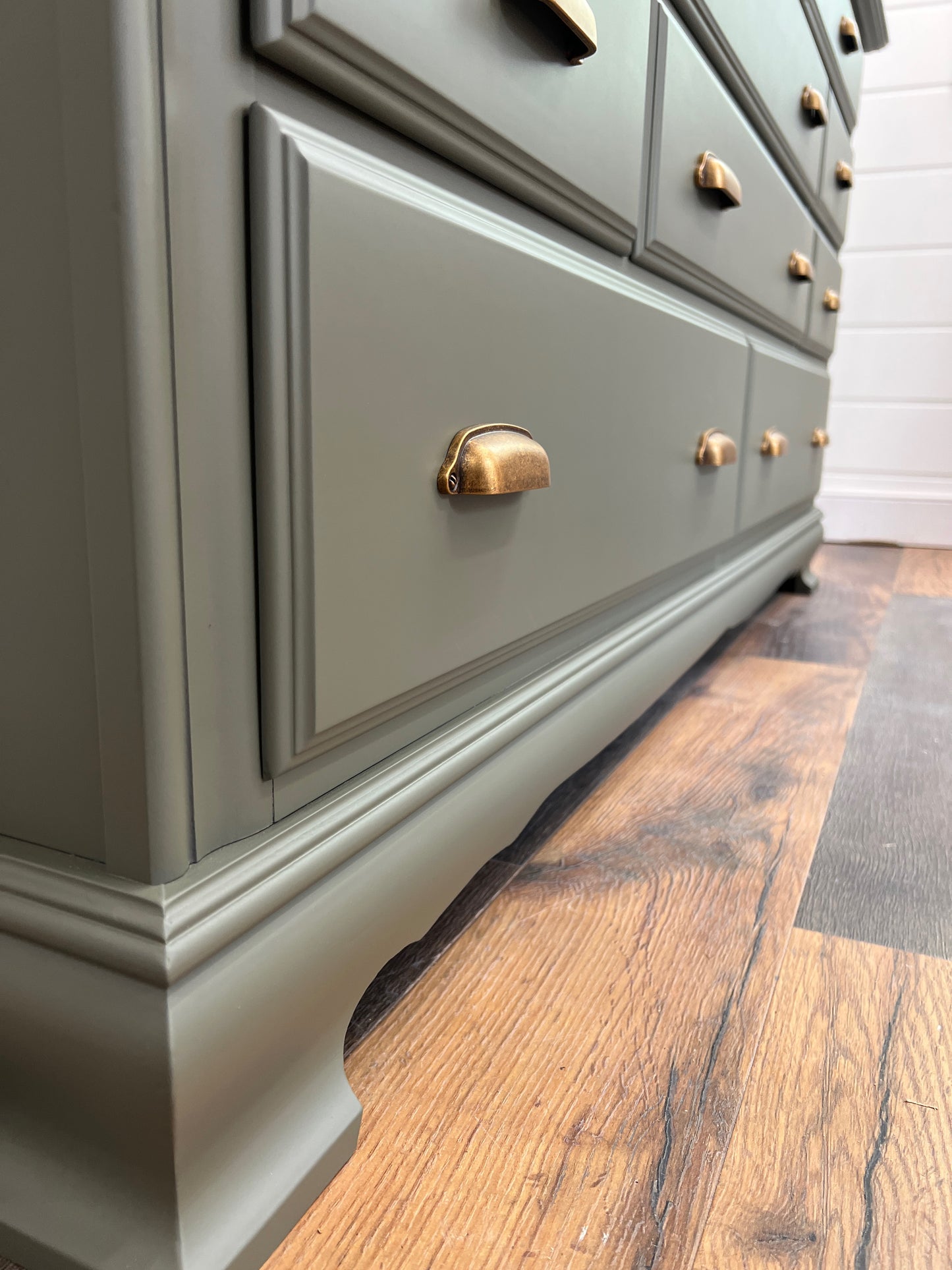 Solid Wood Olive Green Dresser