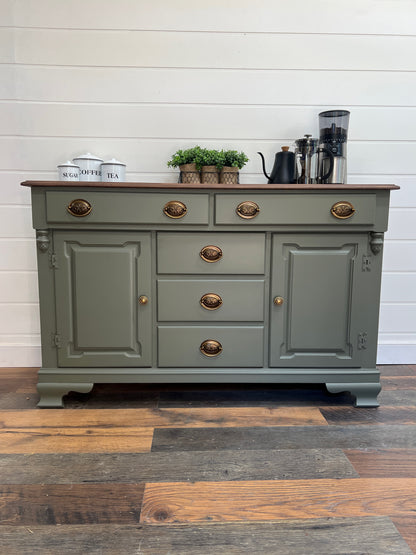 Solid Wood Olive Green Buffet