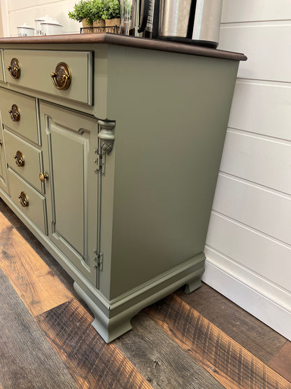 Solid Wood Olive Green Buffet