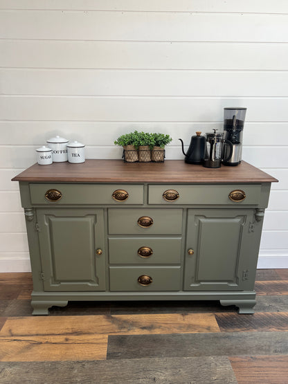 Solid Wood Olive Green Buffet